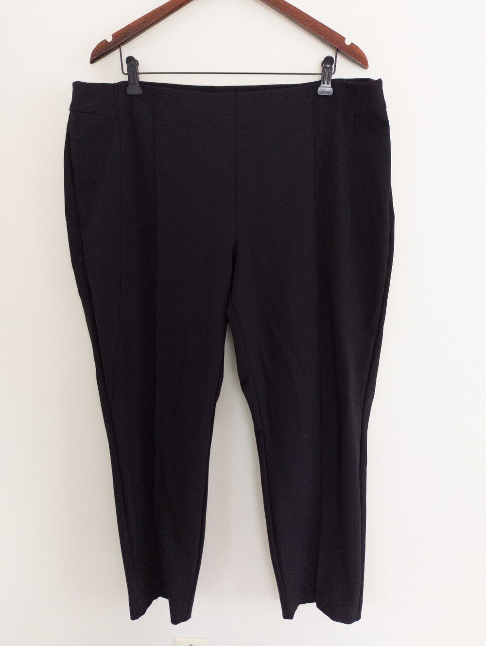 Lafayette 148 New York Gramercy Stretch Pants Black 18W Plus Size Tapered